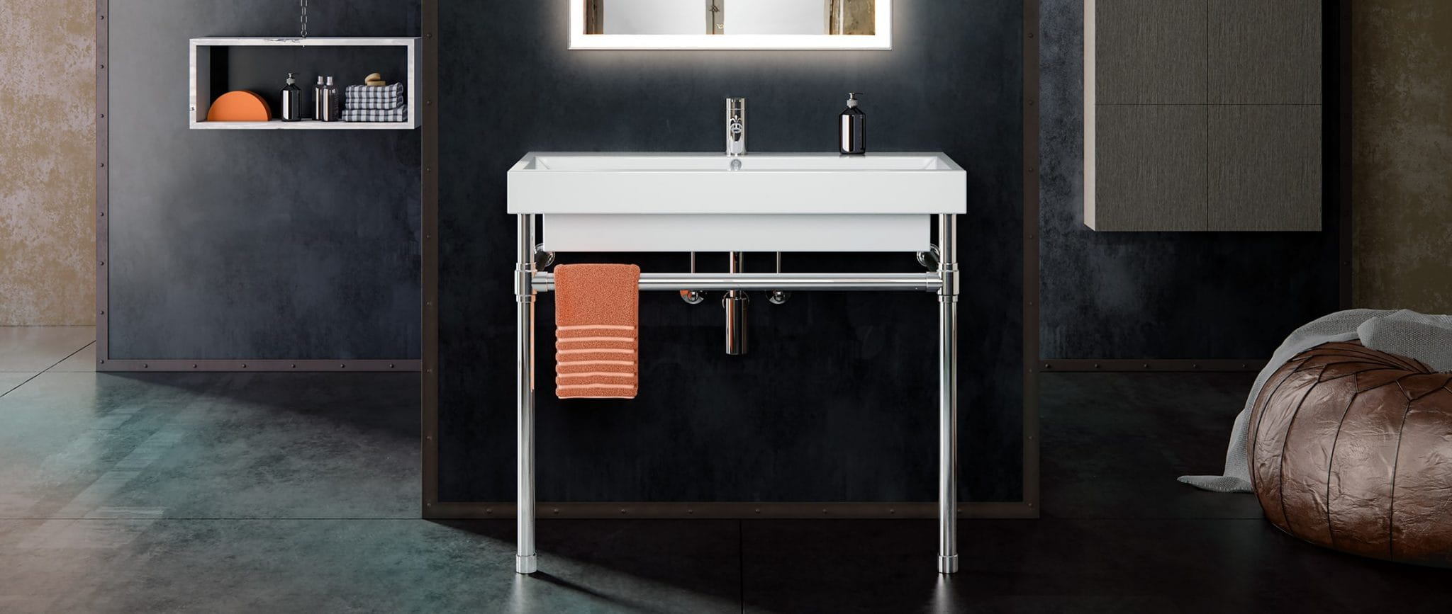 Studio Style Vanity Legs in Industrial loft
